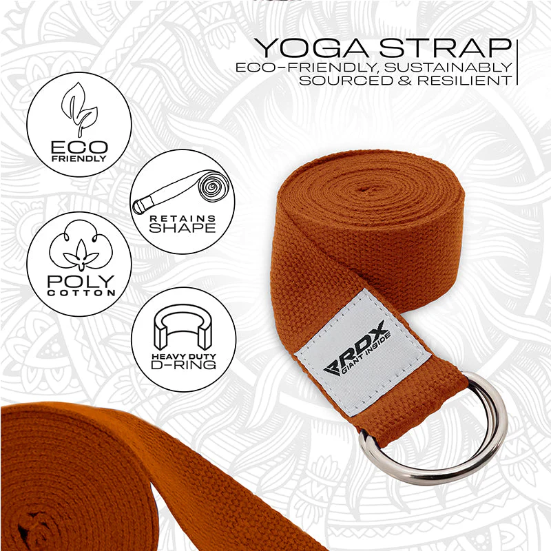 RDX P8 Antiscivolo Cotone Cinghie Yoga In Cotone Antiscivolo Con Fibbia Ad Anello A D In Acciaio Antiruggine - Image 11