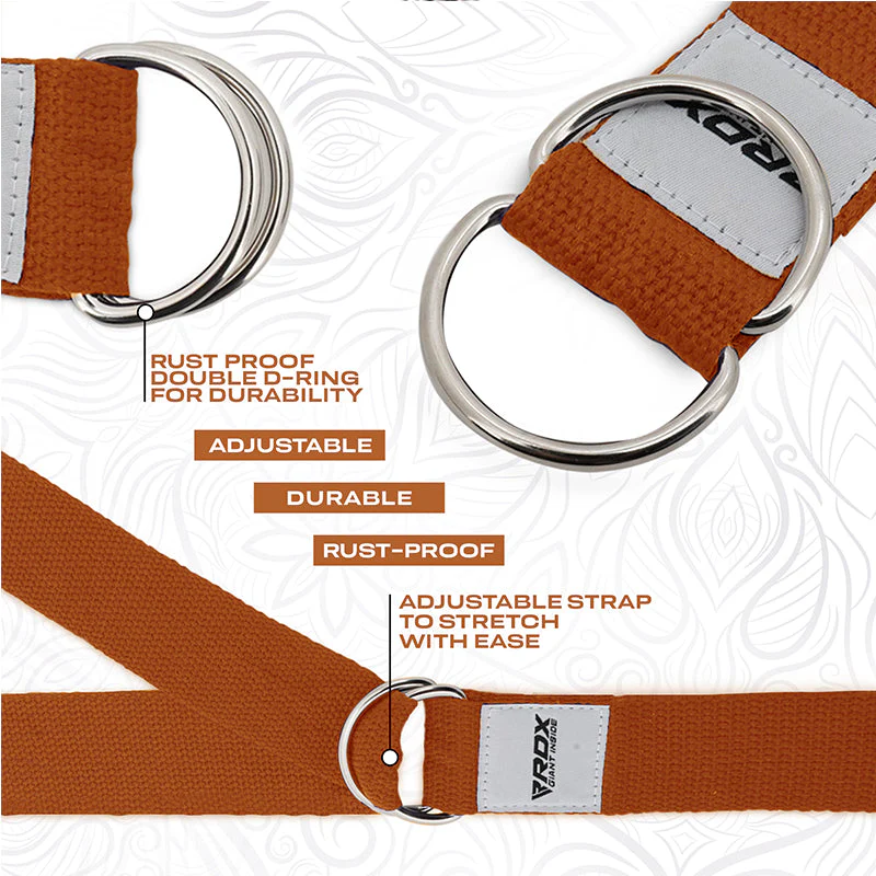 RDX P8 Antiscivolo Cotone Cinghie Yoga In Cotone Antiscivolo Con Fibbia Ad Anello A D In Acciaio Antiruggine - Image 13