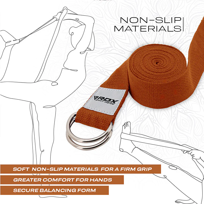 RDX P8 Antiscivolo Cotone Cinghie Yoga In Cotone Antiscivolo Con Fibbia Ad Anello A D In Acciaio Antiruggine - Image 14