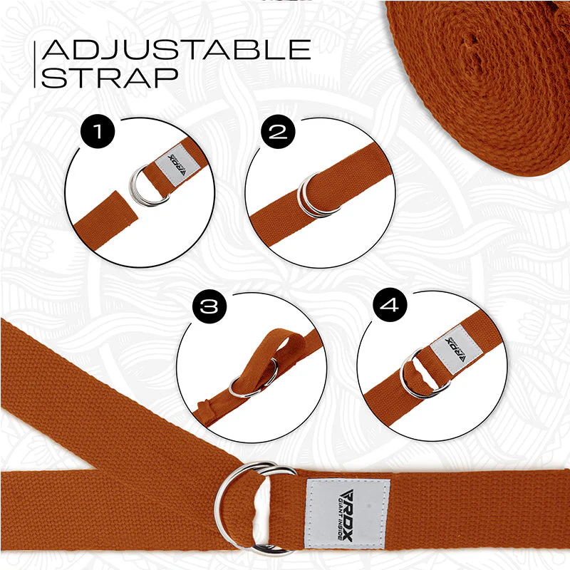 RDX P8 Antiscivolo Cotone Cinghie Yoga In Cotone Antiscivolo Con Fibbia Ad Anello A D In Acciaio Antiruggine - Image 15