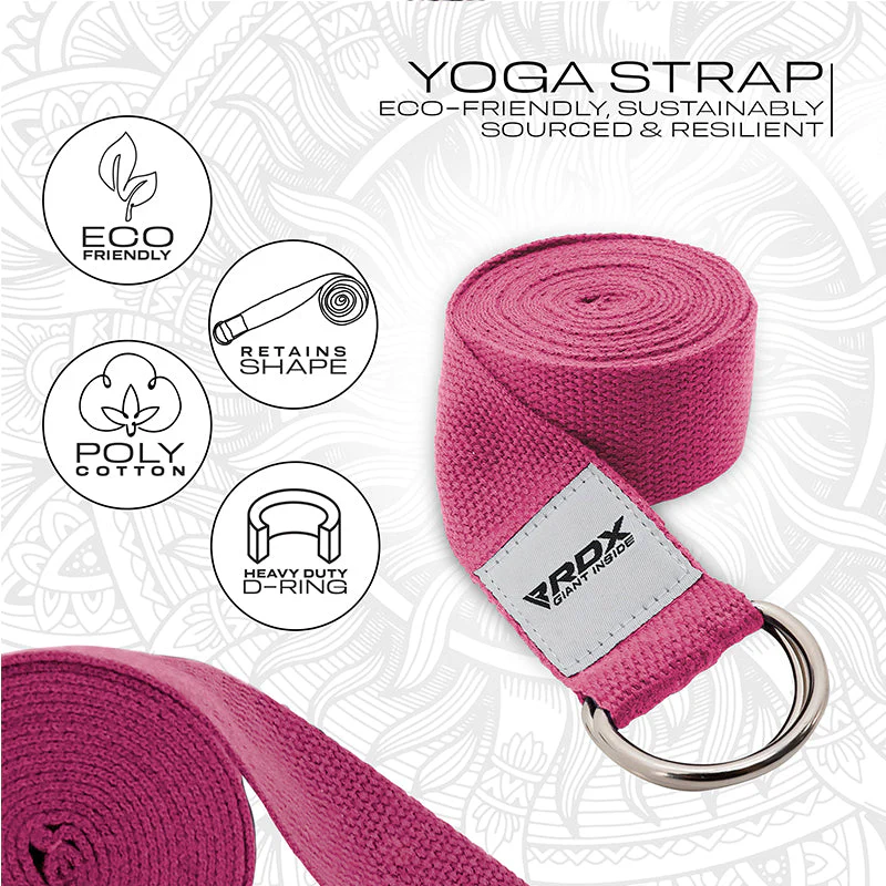 RDX P8 Antiscivolo Cotone Cinghie Yoga In Cotone Antiscivolo Con Fibbia Ad Anello A D In Acciaio Antiruggine - Image 16