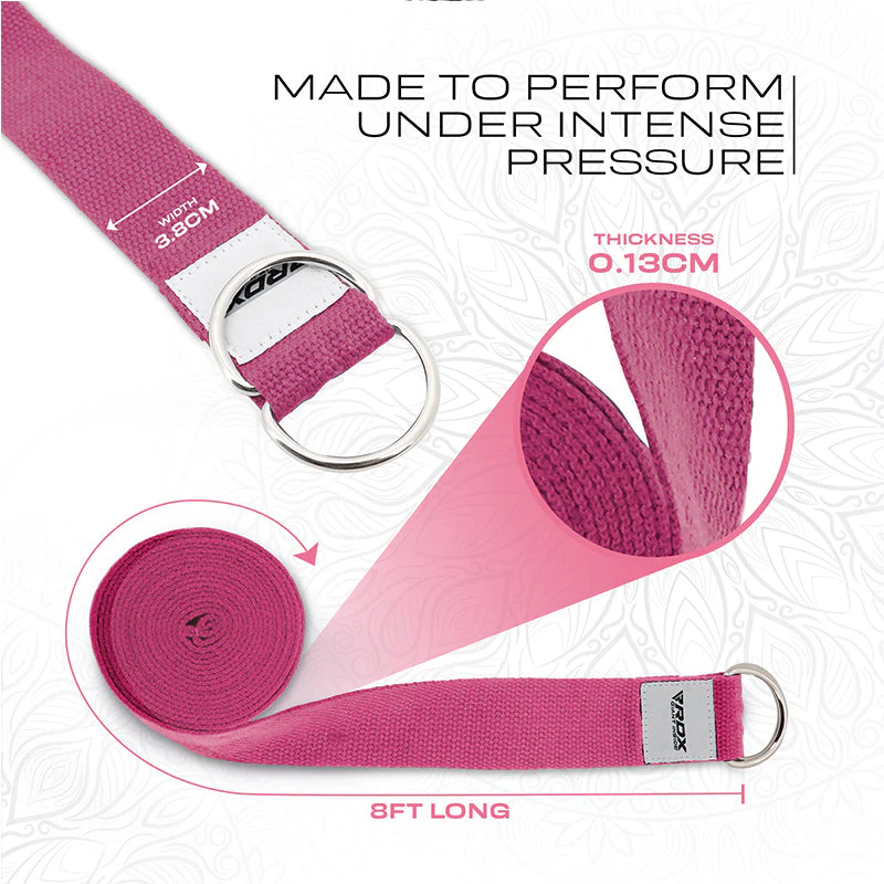 RDX P8 Antiscivolo Cotone Cinghie Yoga In Cotone Antiscivolo Con Fibbia Ad Anello A D In Acciaio Antiruggine - Image 17