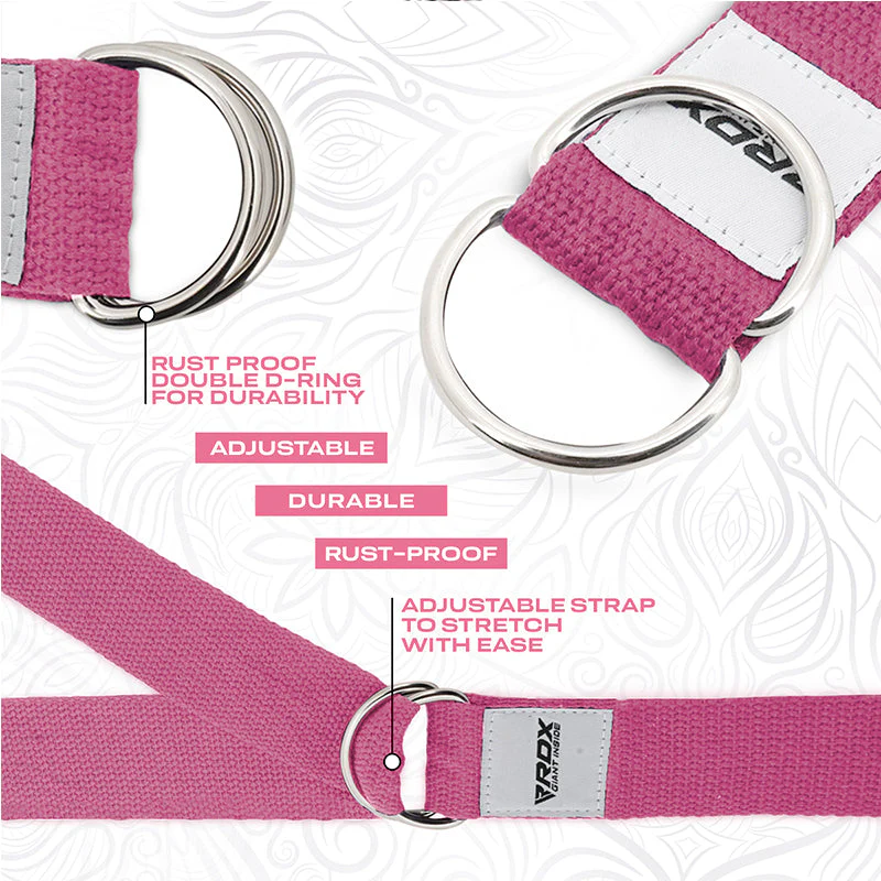 RDX P8 Antiscivolo Cotone Cinghie Yoga In Cotone Antiscivolo Con Fibbia Ad Anello A D In Acciaio Antiruggine - Image 18