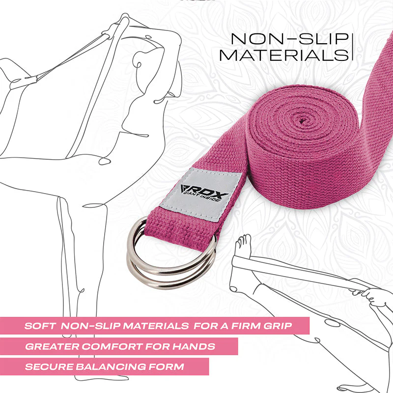 RDX P8 Antiscivolo Cotone Cinghie Yoga In Cotone Antiscivolo Con Fibbia Ad Anello A D In Acciaio Antiruggine - Image 19