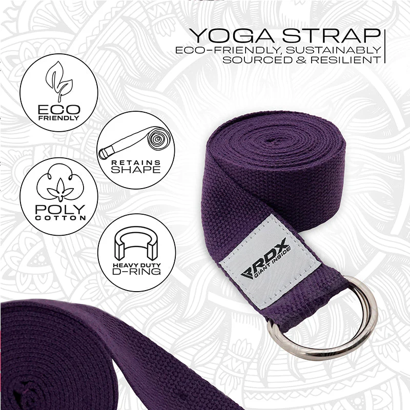RDX P8 Antiscivolo Cotone Cinghie Yoga In Cotone Antiscivolo Con Fibbia Ad Anello A D In Acciaio Antiruggine - Image 20