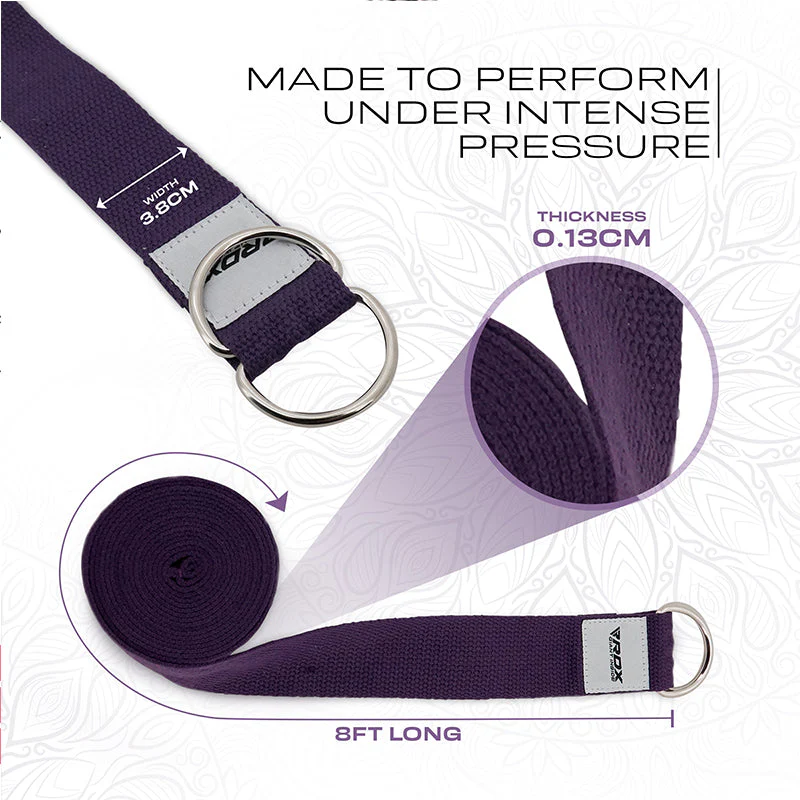 RDX P8 Antiscivolo Cotone Cinghie Yoga In Cotone Antiscivolo Con Fibbia Ad Anello A D In Acciaio Antiruggine - Image 21