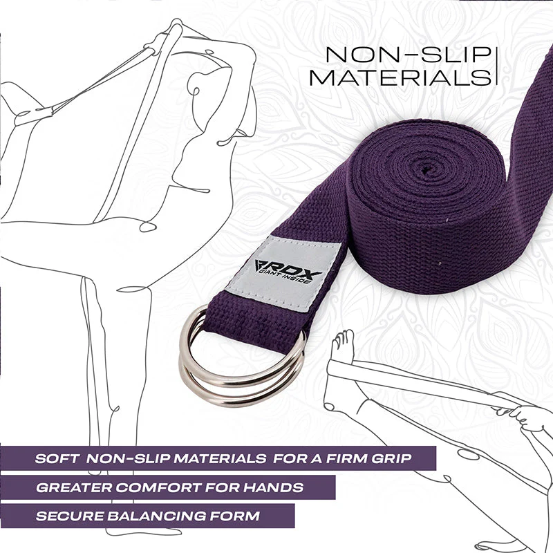 RDX P8 Antiscivolo Cotone Cinghie Yoga In Cotone Antiscivolo Con Fibbia Ad Anello A D In Acciaio Antiruggine - Image 23