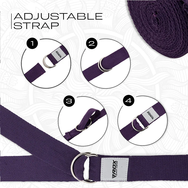 RDX P8 Antiscivolo Cotone Cinghie Yoga In Cotone Antiscivolo Con Fibbia Ad Anello A D In Acciaio Antiruggine - Image 24