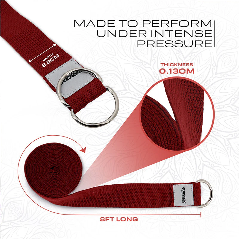 RDX P8 Antiscivolo Cotone Cinghie Yoga In Cotone Antiscivolo Con Fibbia Ad Anello A D In Acciaio Antiruggine - Image 26