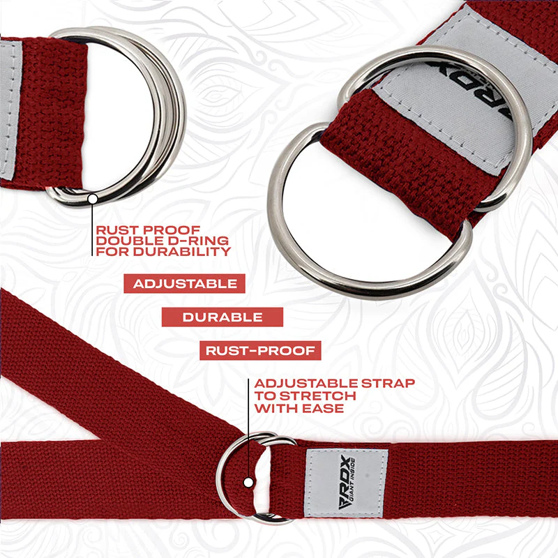 RDX P8 Antiscivolo Cotone Cinghie Yoga In Cotone Antiscivolo Con Fibbia Ad Anello A D In Acciaio Antiruggine - Image 27