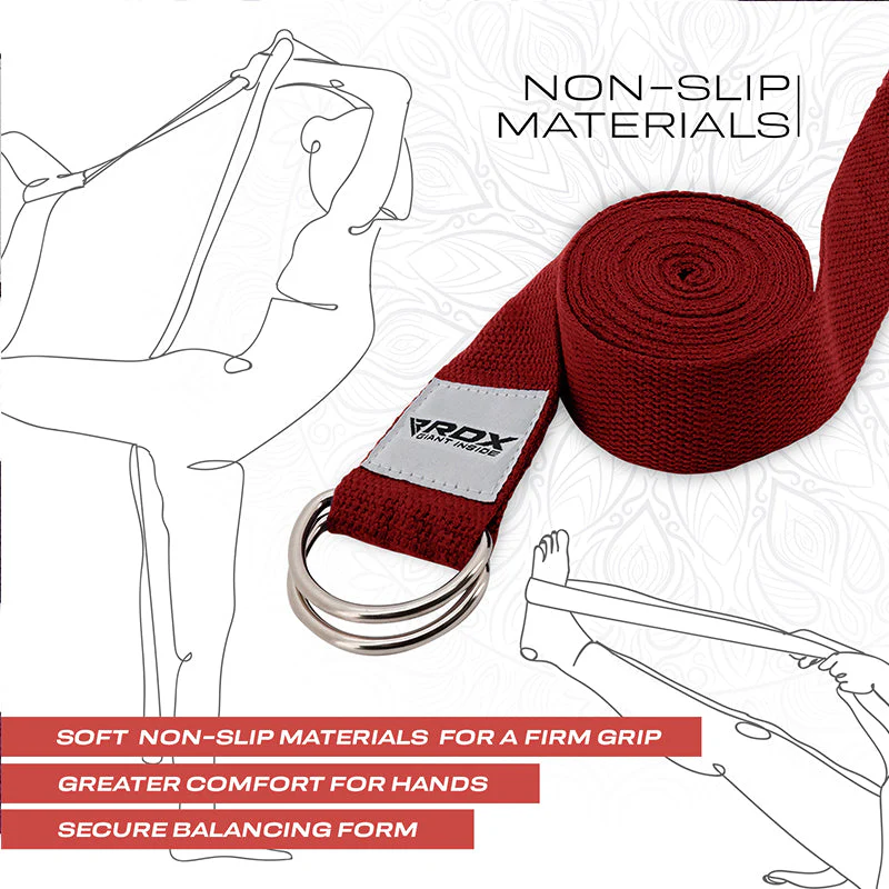 RDX P8 Antiscivolo Cotone Cinghie Yoga In Cotone Antiscivolo Con Fibbia Ad Anello A D In Acciaio Antiruggine - Image 28