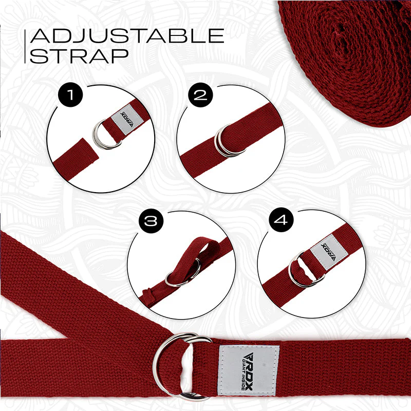 RDX P8 Antiscivolo Cotone Cinghie Yoga In Cotone Antiscivolo Con Fibbia Ad Anello A D In Acciaio Antiruggine - Image 29