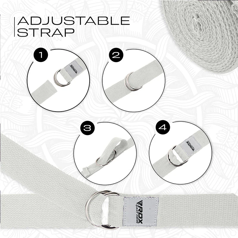 RDX P8 Antiscivolo Cotone Cinghie Yoga In Cotone Antiscivolo Con Fibbia Ad Anello A D In Acciaio Antiruggine - Image 34
