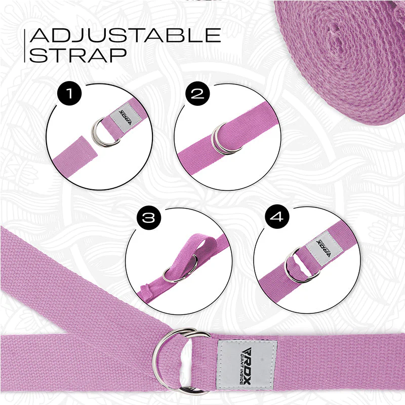 RDX P8 Antiscivolo Cotone Cinghie Yoga In Cotone Antiscivolo Con Fibbia Ad Anello A D In Acciaio Antiruggine - Image 39