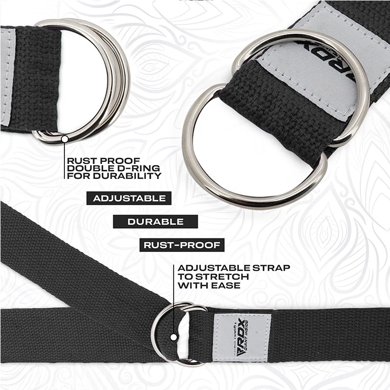 RDX P8 Antiscivolo Cotone Cinghie Yoga In Cotone Antiscivolo Con Fibbia Ad Anello A D In Acciaio Antiruggine - Image 42