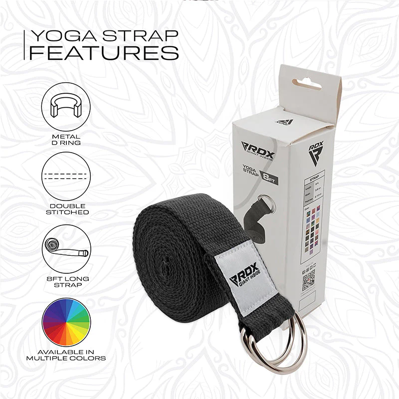 RDX P8 Antiscivolo Cotone Cinghie Yoga In Cotone Antiscivolo Con Fibbia Ad Anello A D In Acciaio Antiruggine - Image 46