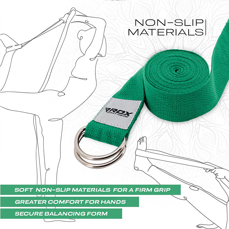 RDX P8 Antiscivolo Cotone Cinghie Yoga In Cotone Antiscivolo Con Fibbia Ad Anello A D In Acciaio Antiruggine - Image 55