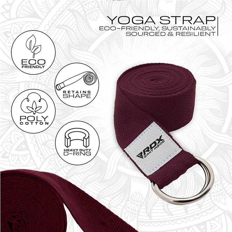 RDX P8 Antiscivolo Cotone Cinghie Yoga In Cotone Antiscivolo Con Fibbia Ad Anello A D In Acciaio Antiruggine - Image 57