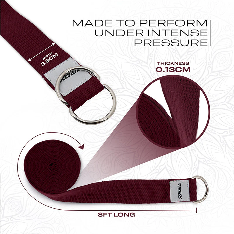 RDX P8 Antiscivolo Cotone Cinghie Yoga In Cotone Antiscivolo Con Fibbia Ad Anello A D In Acciaio Antiruggine - Image 58