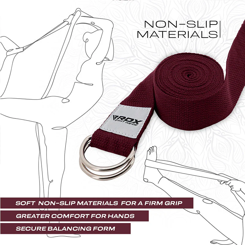 RDX P8 Antiscivolo Cotone Cinghie Yoga In Cotone Antiscivolo Con Fibbia Ad Anello A D In Acciaio Antiruggine - Image 60