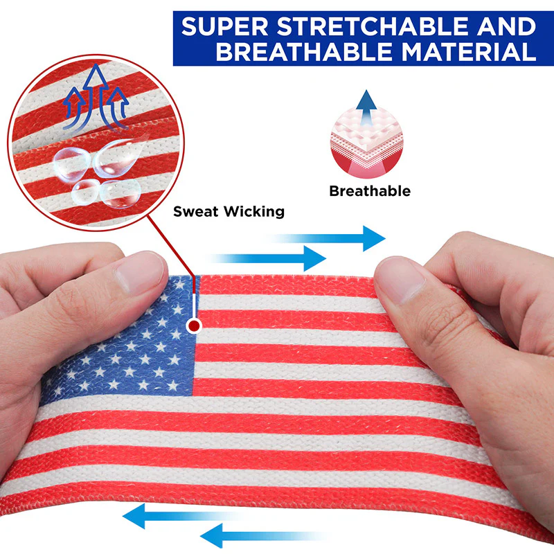 RDX BANDIERA AMERICANA K1 FASCE COMPRESSE ELASTICHE PER IL GINOCCHIO OEKO-TEX® Certificato Standard 100 - Image 5