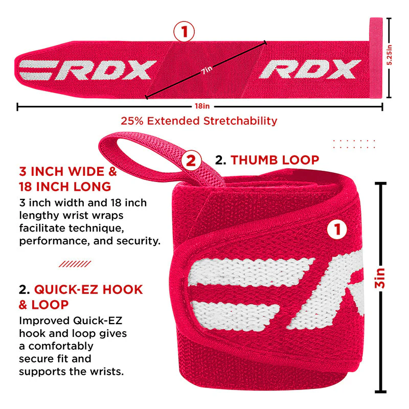 RDX W2 Fascia da polso per Powerlifting Rosa per donna - Image 4