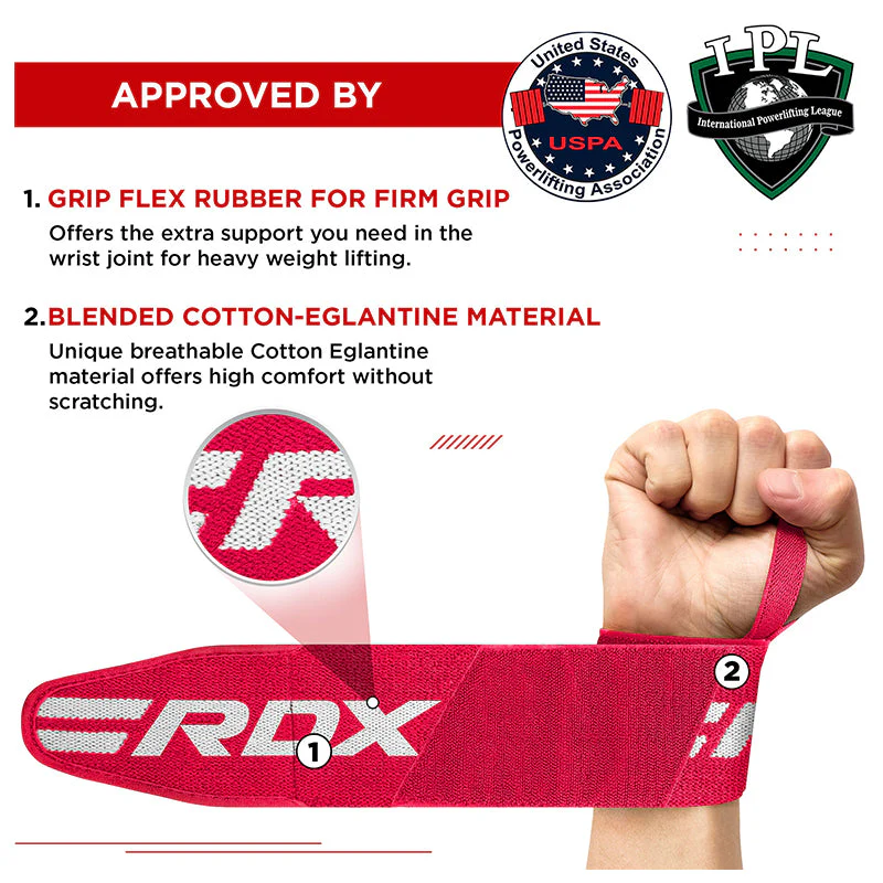 RDX W2 Fascia da polso per Powerlifting Rosa per donna - Image 5